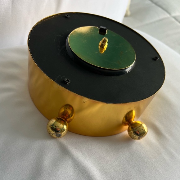 Marble Table Clock with Gold Hardware - Picture 6 of 6
